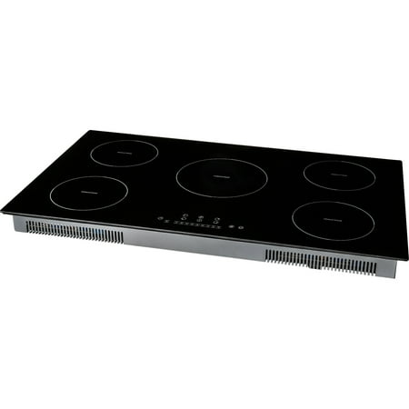 KFFKFF Electric Cooktop with 5 Burners, 36'' Induction Stove, Built-in Magnetic Cooktop 9200W, 9 Adjustable Heating Levels, Multifunctional Design, LED Touch Control with Child Lock