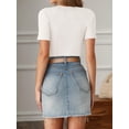 thumbnail image 3 of Weardear Womens Short Sleeve Basic Tops Fall Crew Neck Ribbed Knit Slimming T Shirt, 3 of 8