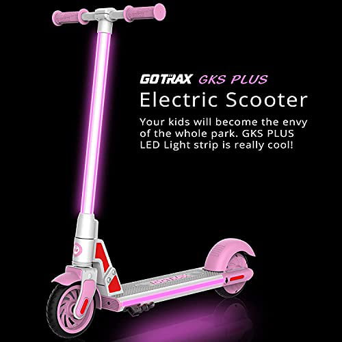 6inch E-Scooter GOTRAX GKS Plus Electric Scooter for 6-12 Year Old 150W Motor up 12km/h 25.2V 2.6Ah Capacity Lithium Battery Unique Led Light Design for Children