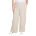 thumbnail image 2 of Hilary Radley Women's Wide Leg Crinkle Pants With Elasticwaistband (Tan, XL), 2 of 6