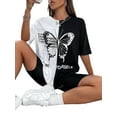 thumbnail image 4 of Keeccty Women Butterfly Graphic Tees Summer Short Sleeve Crewneck T-Shirts Tops, 4 of 4