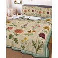 thumbnail image 3 of Quilts Full Size Bedding Set, Retro Pastoral Floral Lightweight Quilted Comforter, Boho Wildflower Botanical Rose Daisy Soft Reversible Bedspread Coverlet with Pillow Covers for All Season, 78" x 90", 3 of 7