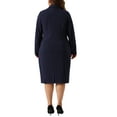thumbnail image 4 of Agnes Orinda Plus Size Dress Suits for Women Two Piece Outfits Blazers Jacket and Sleeveless Dress Business Casual Suit Sets 4X Navy Blue, 4 of 7