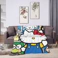 thumbnail image 5 of Hello Kitty Throw Blanket, Cozy Flannel Blankets For Boys Girls, Super Soft Warm Blanket For Couch Sofa Bed, 5 of 9
