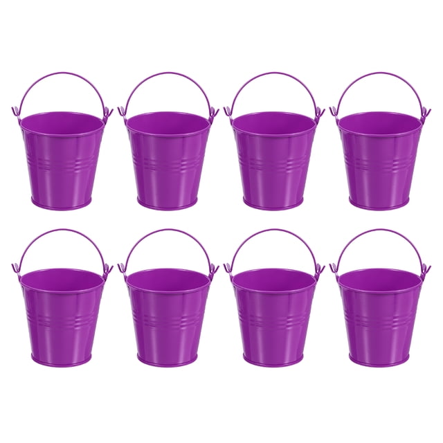 Uxcell 3"x3" pequeños cubos de metal cubos galvanizados mini cubos coloridos de Pascua púrpura 8 piezas