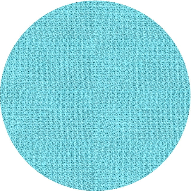 Ahgly Company Machine Washable Indoor Square Transitional Bright Turquoise Blue Area Rugs, 3' Square