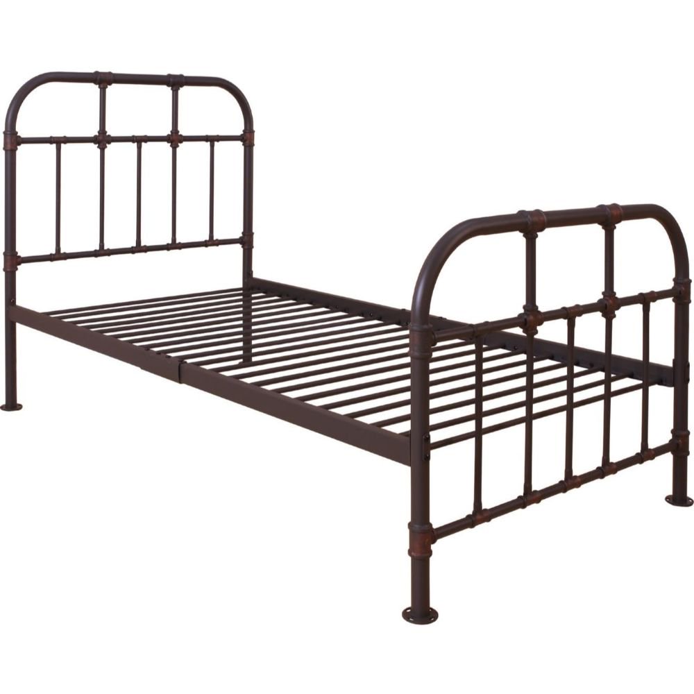 Sandy Gray Metal Bed, Twin