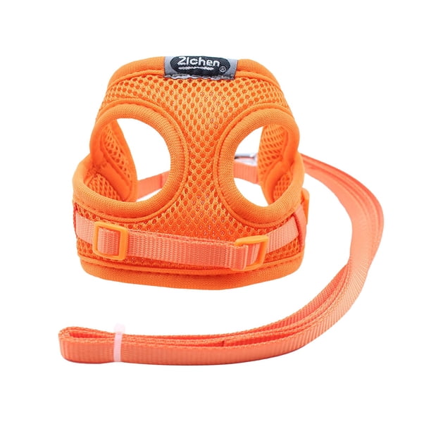 Arnés naranja para perro, chaleco de malla, correa naranja para perro, arneses naranjas para perro, correas para el pecho, cinturón, fácil control para mascotas