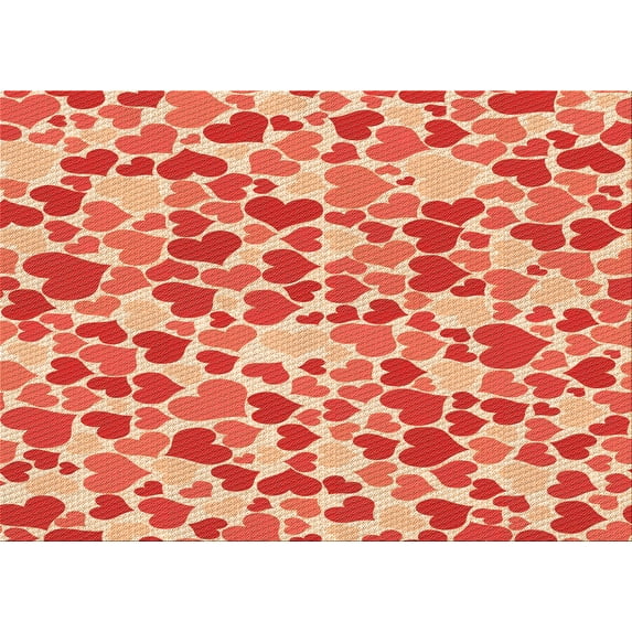 Ahgly Company Indoor Rectangle Patterned Neon Red Area Rugs, 5' x 7'