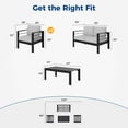 thumbnail image 5 of Mayincolor 4-Piece Aluminum Patio Furniture Set, Outdoor Furniture with Coffee Table, Metal Sofa Set for Deck, Porch, Balcony, Indoor, Black Frame & Light Grey Cushion, 5 of 8