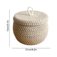thumbnail image 3 of Handwoven Cotton Rope Storage Basket Set with Lids | 1-Piece Round Nesting Baskets for Easter Eggs, Snacks & Home Organization | Farmhouse Decor in Beige, 3 of 6