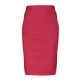 thumbnail image 5 of Ediodpoh Women's Skirts Womens Short Suede Skirt Elastic Waist Skirt Solid Color Side Slit High Waist Pencil Skirt Red M, 5 of 5