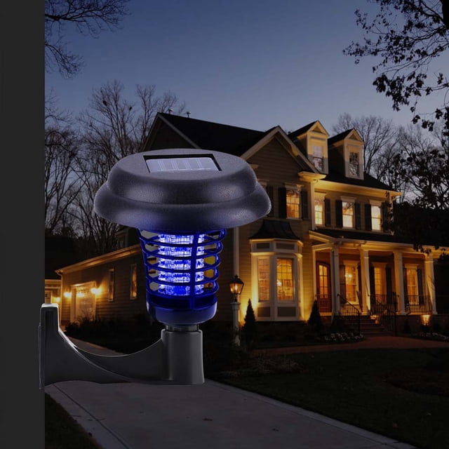Trampa de Insectos Solar Ecomeon Zapper UV Electrónico Luz LED Exterior Jardín 12.5 x 23 cm