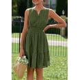 thumbnail image 4 of PRETTYGARDEN Women's Summer Dresses Sleeveless V Neck Eyelet Hollow Out Swing A Line Beach Vacation Sun Dress, 4 of 10