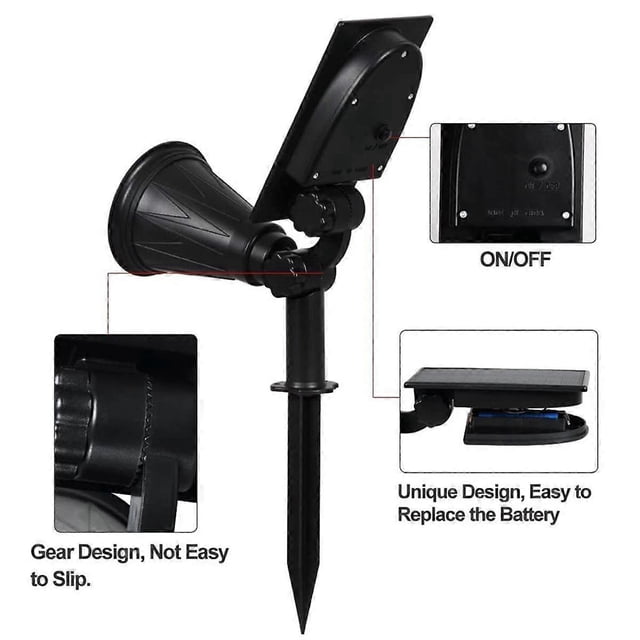 2PCS Led Solar Lights Solar Spotlight Waterproof Solar Wall Light Solar Garden Light Solar Lamp Outdoor