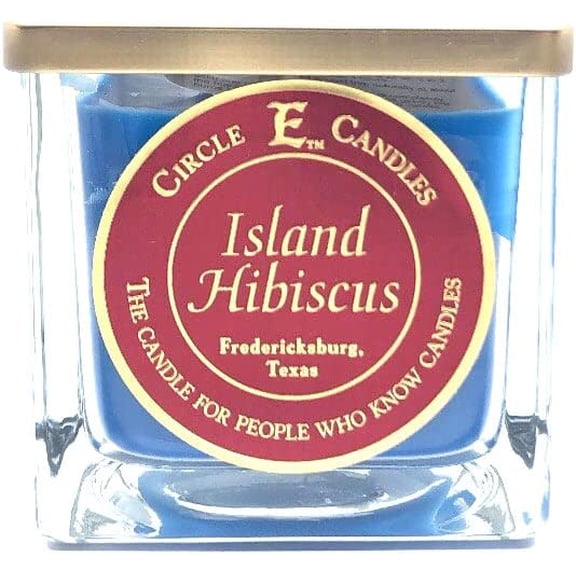 Circle E Candles, Island Hibiscus Scent, Medium Size Jar Candle, 22oz, 2 Wicks