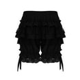 thumbnail image 4 of inhzoy Women's Lolita Maid Ruffle Shorts Tiered Bloomers Panties Booty Shorts Pettipants Black S, 4 of 7