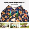 thumbnail image 4 of Lsque Gingerbread Delights Pattern Casual Women's Hoodie,Hooded Sweatshirt with Kangaroo Pocket,Pullover Hoodie with Eye-catching Drawstrings-Small, 4 of 7