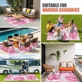 thumbnail image 3 of Pink Palm Leaf Outdoor Rug 6x9 Ft, Non Slip Washable Area Rug, Tropical Vintage Grey Summer Plant Patio Rugs Carpet Runner, Large Floor Mat for Indoor/Outdoor Deck Porch Camping, 3 of 8