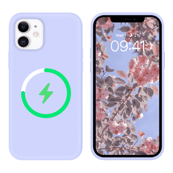 TELASO Designed for iPhone 12 Mini Case, Premium Silicone with Soft Anti-Scratch Microfiber Lining Shockproof Protective Phone Case for Men Women Girls 5.4", Light Purple