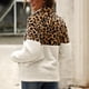 thumbnail image 2 of Sudadera de Mujer con Cremallera de un Cuarto con Estampado de Empalme Sudadera de Felpa Engrosada con Bolsillo para Primavera Otoño Invierno Blanco M, 2 of 9
