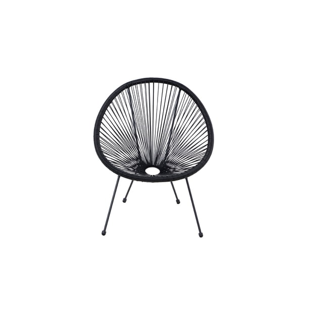 Naterial Silla de Jardín Ratán / Mimbre Sintético con estructura de Acero Apilable para Exterior, Modelo Acapulco II