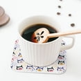 thumbnail image 5 of Lsque Cute Dog Pattern 4" Drink Coasters Set of 4, PVC Leather Absorbent Coasters, Table Coaster Set Decorative Coffee Cup Coasters Housewarming Gift -Square, 5 of 6