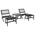 thumbnail image 3 of SAFAVIEH Casella Outdoor Patio 5 Piece Conversation Set, Black, 3 of 11
