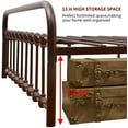 thumbnail image 6 of Queen Size Metal Bed Frame Platform with Headboard and Footboard Brown Finish, 6 of 7