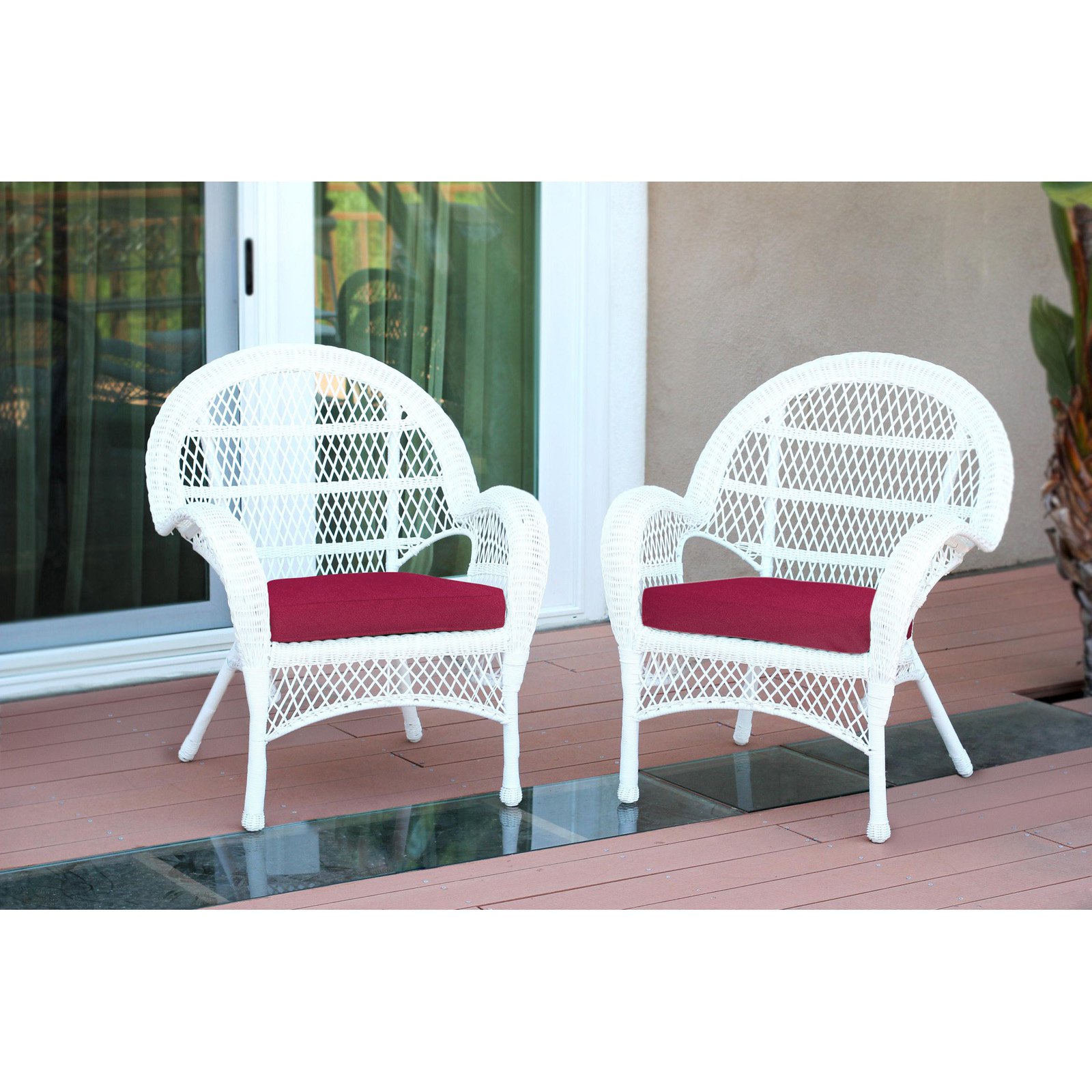 Jeco Santa Maria Wicker Patio Chairs with Optional Cushion - Set of 2 - image 1 of 11
