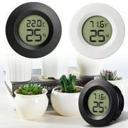 Luxtrada 4/1pcs Hygrometer Thermometer Mini LCD Digital Thermometer Hygrometer Indoor Outdoor Temperature Humidity Meter Detector Round Tester