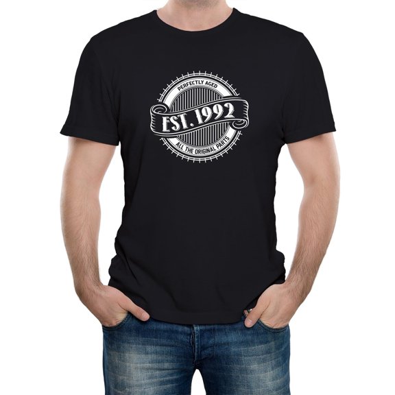 Reality Glitch EST 1992 T-Shirt – Vintage Birthday Celebration Tee for Men