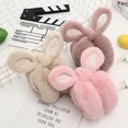 thumbnail image 1 of YAOBAMM Solid Color Earmuffs Women Winter Earmuffs Soft Furry Sequin Rabbit Ear Shape Foldable Warm Covers Adjustable Outdoor Ear Warmers, 1 of 7