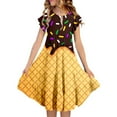 thumbnail image 5 of Girls' Dresses Teen Fly Sleeve Prints Holiday Party Dance Clothes, 5 of 5