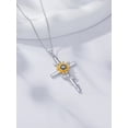 thumbnail image 4 of Dorunmo Sunflower Cross Projection Necklace for Women 925 Sterling Silver Sunflower Projection Necklace Photo Memorial Gift, 4 of 6