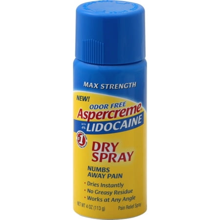 Aspercreme Pain Relief Spray, Max Strength 4% Lidocaine, 4 oz (Best Pain Relief Spray)