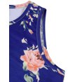 thumbnail image 2 of Haut Sans Manches à Imprimé Floral pour Femmes, Col Rond, Ourlet Asymétrique, 2 of 8