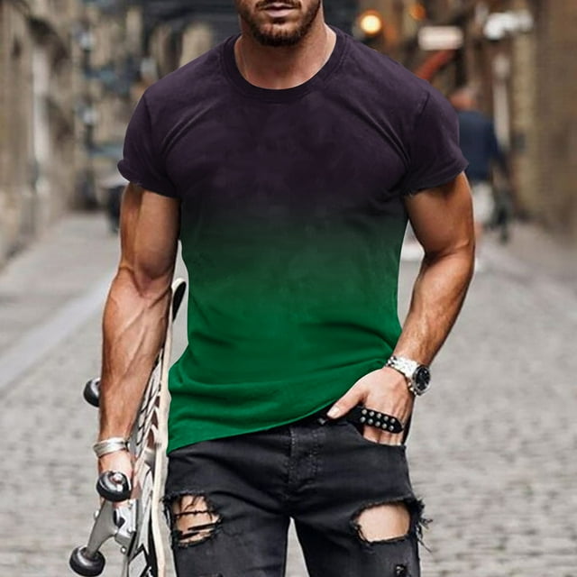 EGNMCR T-Shirts pour Homme T-shirt Homme Non Positionné Imprimé Régulier Loisirs Vacances Sport Manches Courtes Col Rond T-shirt Blouses Cadeaux pour Hommes