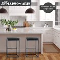 thumbnail image 3 of MAISON ARTS Bar Height 30 Inch Bar Stools Set of 2 for Kitchen Counter Backless Industrial Stool Modern Upholstered Barstool Countertop Saddle Chair Island Stool,330 LBS Bear Capacity,(30 Inch, Grey), 3 of 5