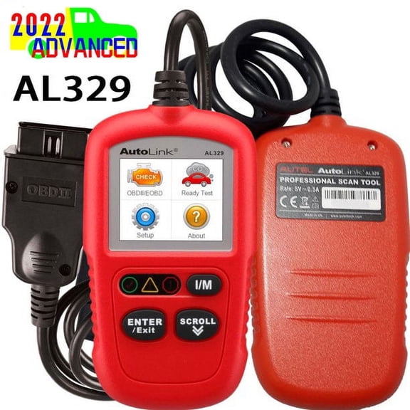 Autel AutoLink AL329 Vehicle OBD2 Diagnostic Tool Car Code Reader with I/M Readiness Key Read/Erase Codes Turns Off MIL Plug and Play Retrieves VIN/CALID/CVN Free Lifetime Update