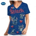 thumbnail image 4 of Disney-uniforme de enfermera de manga corta con cuello en V y bolsillo para mujer, monos informales, camiseta, Top de cuidado, 4 of 4
