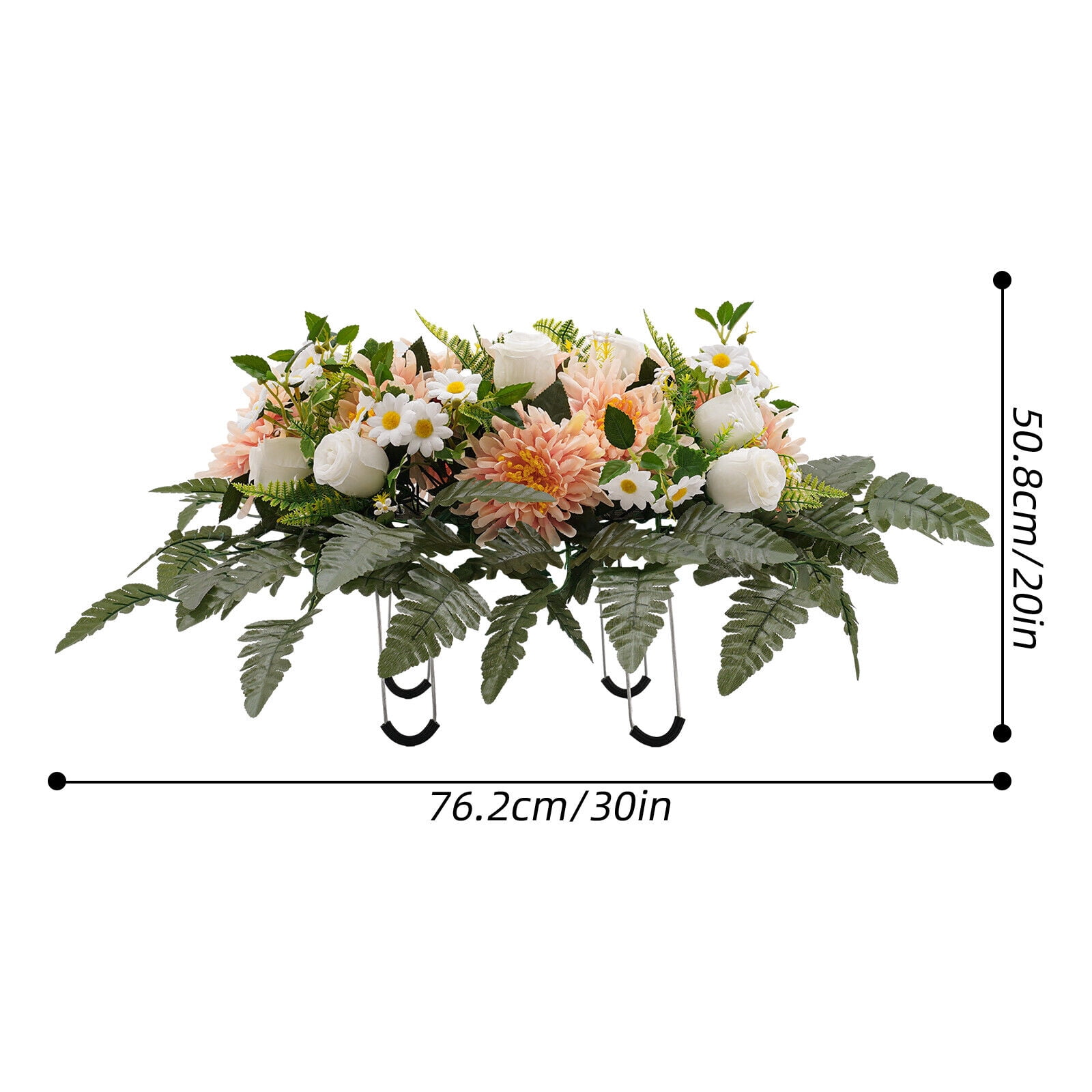 Artificial Grave Flowers, Realistic, Outdoor Grave Decorations for Headstone