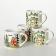Sullivans 4" Rustic Cabin Mugs Set of 4, Ceramic