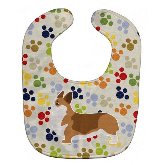 Carolines Treasures BB6325BIB Bavoir pour Bébé Empreintes de Pattes de Corgi