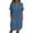 Dark Blue, variant on Women's Split Notch Neck Tunic Dress, Summer Casual Mini Dress for Women, With Cuffed Short Sleeve and Side Pockets, Women's XXL, Sizes S-2XL
