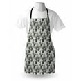 thumbnail image 4 of Skull Apron, Goth in Tropical Pineapples Leaves Modern Jungle, Unisex Kitchen Bib with Adjustable Neck for Cooking Gardening, Adult Size, Green Brown Sage Green, by Ambesonne, 4 of 4