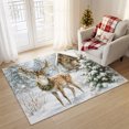 Rustic Elk Rugs 3x5 Area Rugs, Christmas Non-Skid Rubber Backing Large Rectangle Rugs ...