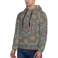 thumbnail image 3 of Kdxio Snowflake Colorful Print Mens Casual Hooded Collar Drawstring Hoodies Pullover Sweatshirts Casual Long Sleeve Shirts-Small, 3 of 7