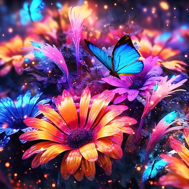 5D DIY Taladro Kit Flores Luminosas Del 30x30cm