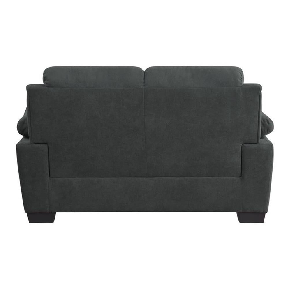 Lexicon Modern Tufted Loveseat with Exposed Legs, Dark Gray